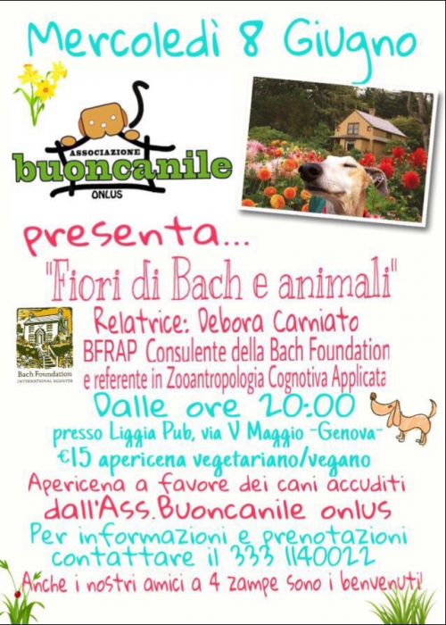 Apericena con Fiori di Bach e Animali