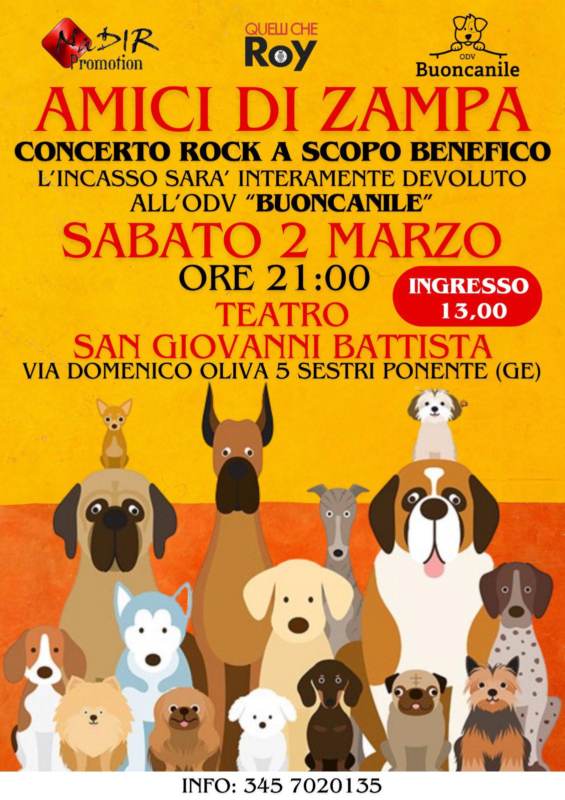 Concerto Rock di beneficenza – 2 marzo