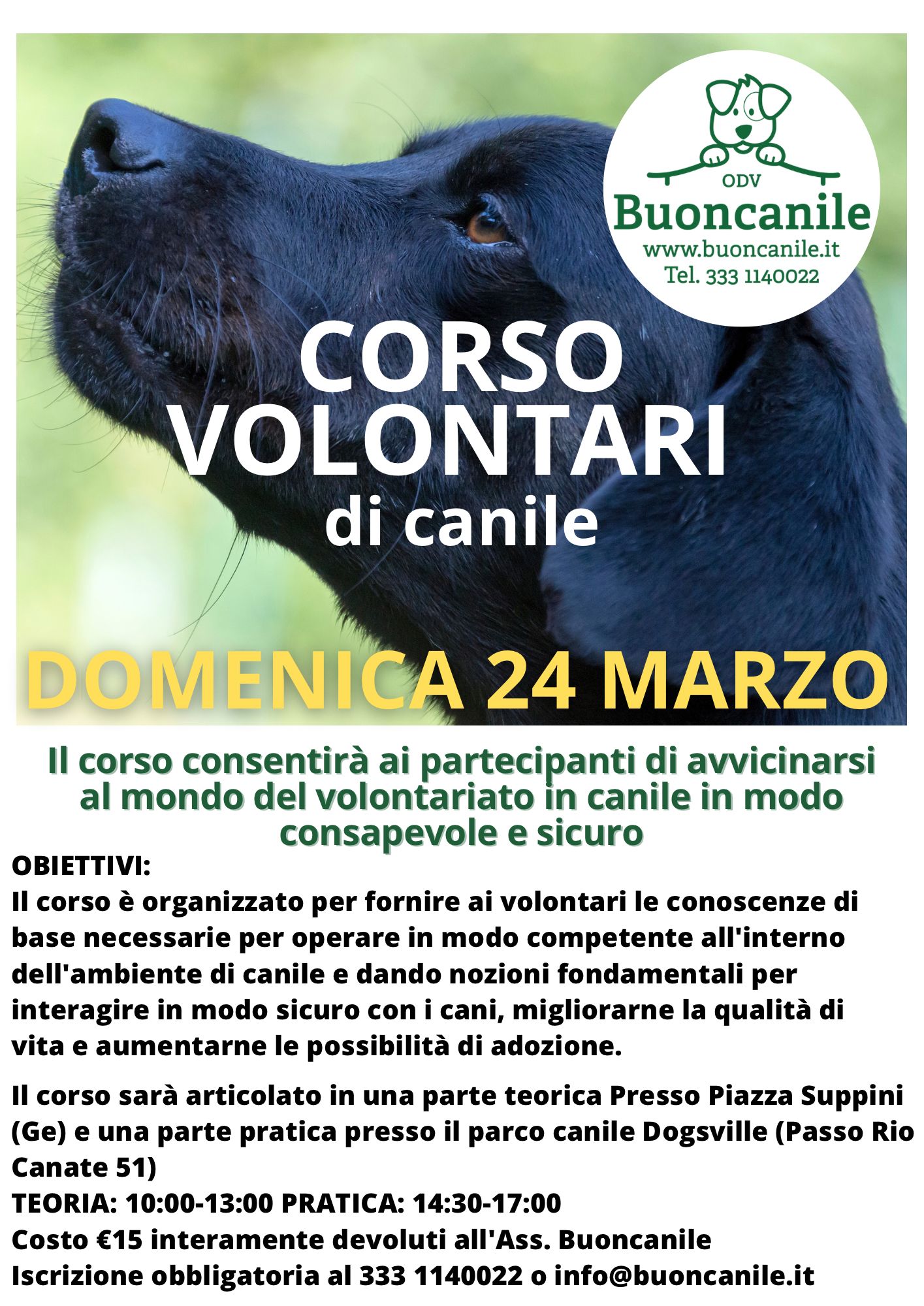 Corso per volontari di canile – 24 marzo